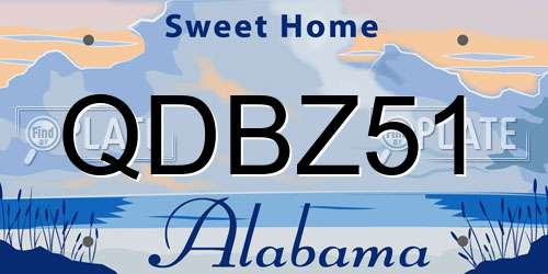 QDBZ51 Alabama License Plate