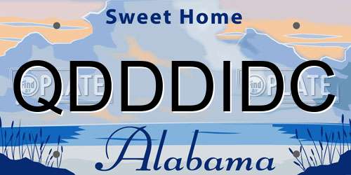 QDDDIDC Alabama License Plate