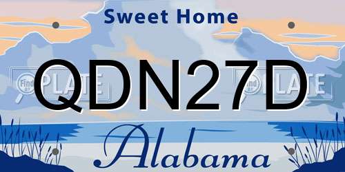QDN27D Alabama License Plate