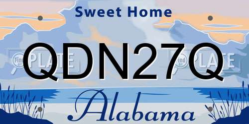 QDN27Q Alabama License Plate