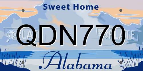 QDN770 Alabama License Plate