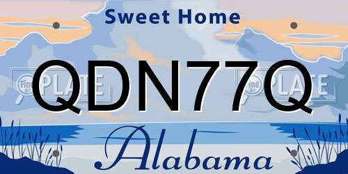 QDN77Q Alabama License Plate