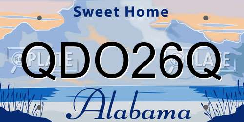 QDO26Q Alabama License Plate