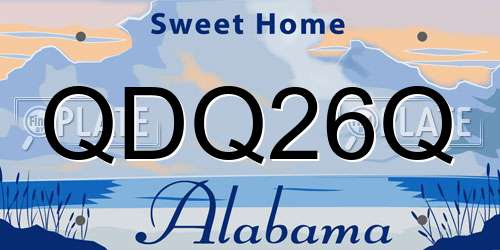 QDQ26Q Alabama License Plate
