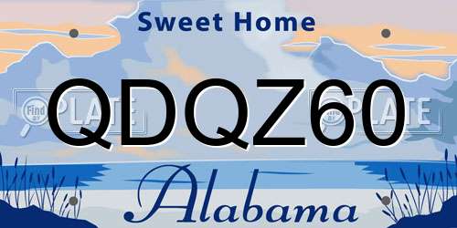 QDQZ60 Alabama License Plate