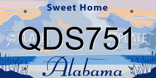 QDS751 Alabama License Plate