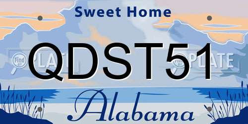 QDST51 Alabama License Plate