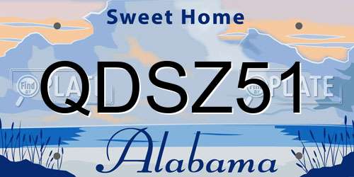 QDSZ51 Alabama License Plate