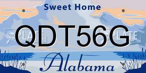 QDT56G Alabama License Plate