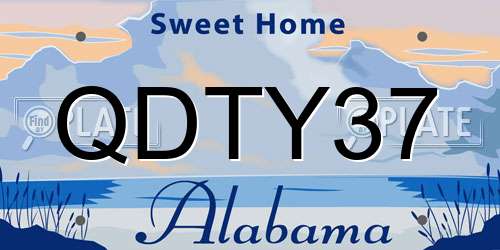 QDTY37 Alabama License Plate