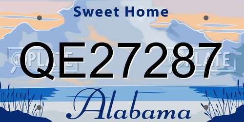 QE27287 Alabama License Plate