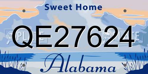 QE27624 Alabama License Plate