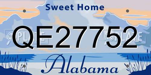 QE27752 Alabama License Plate