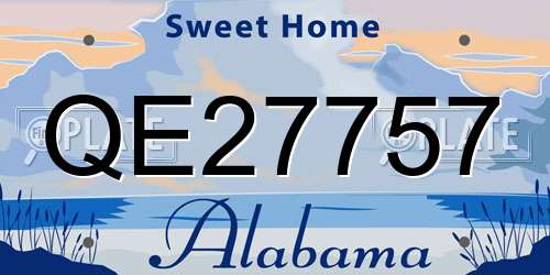 QE27757 Alabama License Plate