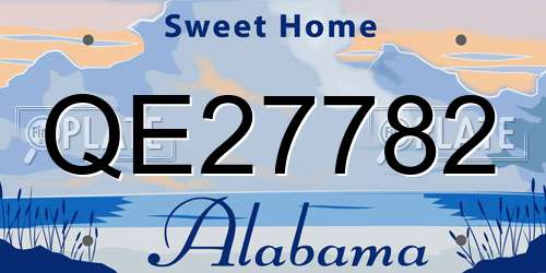 QE27782 Alabama License Plate