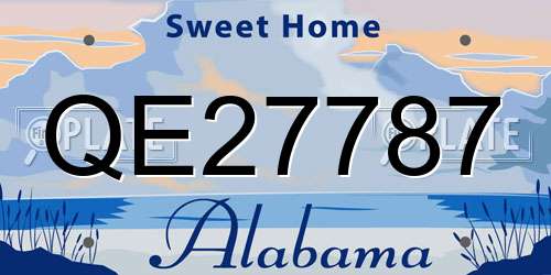 QE27787 Alabama License Plate