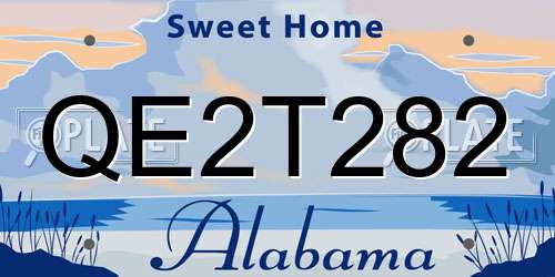 QE2T282 Alabama License Plate