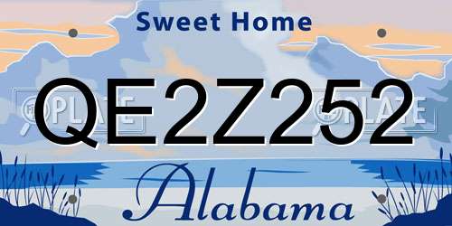QE2Z252 Alabama License Plate