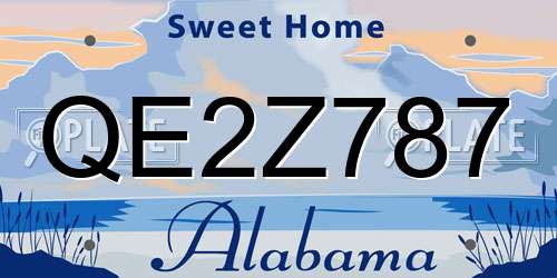 QE2Z787 Alabama License Plate