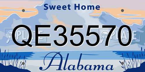 QE35570 Alabama License Plate