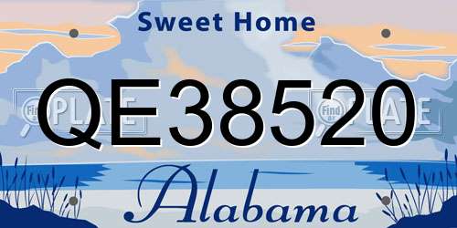 QE38520 Alabama License Plate