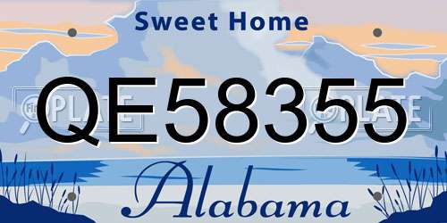 QE58355 Alabama License Plate