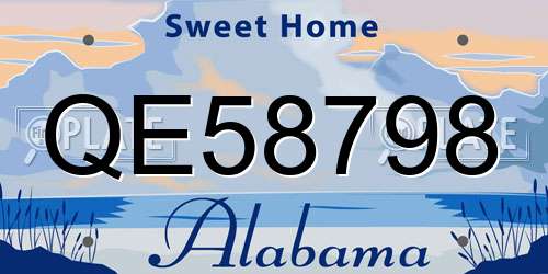 QE58798 Alabama License Plate