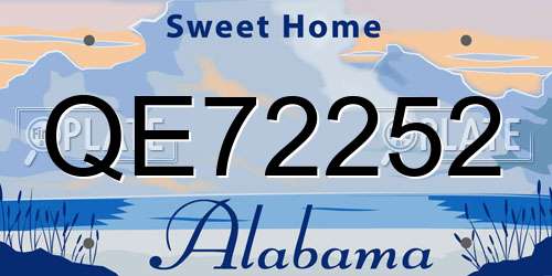 QE72252 Alabama License Plate