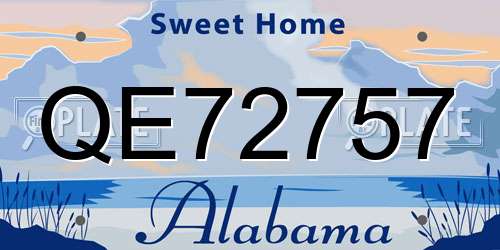 QE72757 Alabama License Plate