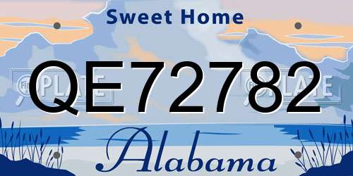 QE72782 Alabama License Plate