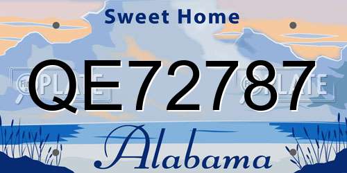QE72787 Alabama License Plate