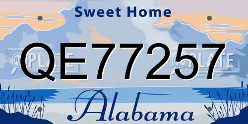 QE77257 Alabama License Plate