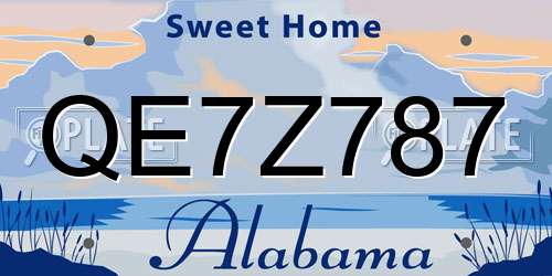 QE7Z787 Alabama License Plate