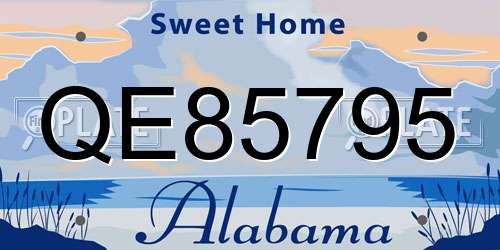 QE85795 Alabama License Plate