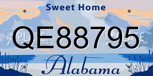 QE88795 Alabama License Plate