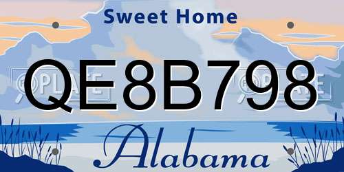 QE8B798 Alabama License Plate