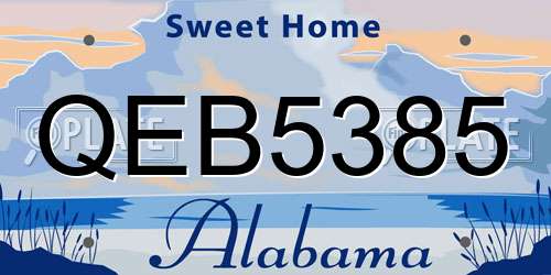 QEB5385 Alabama License Plate