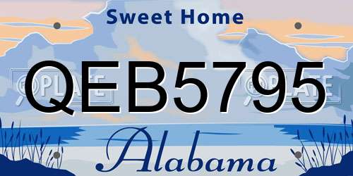 QEB5795 Alabama License Plate