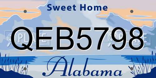 QEB5798 Alabama License Plate