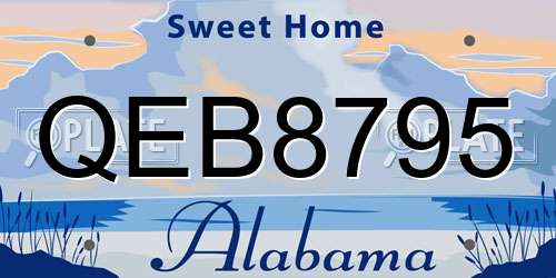 QEB8795 Alabama License Plate