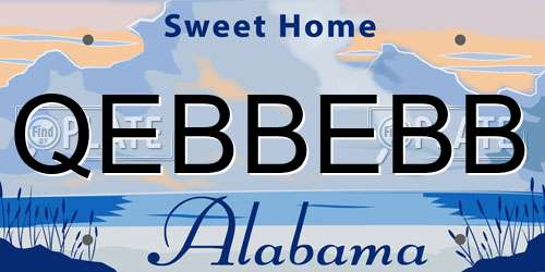 QEBBEBB Alabama License Plate