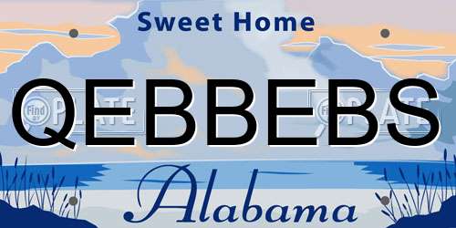 QEBBEBS Alabama License Plate
