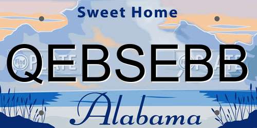 QEBSEBB Alabama License Plate