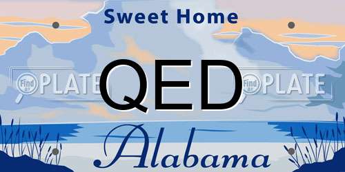 QED Alabama License Plate