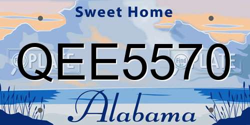 QEE5570 Alabama License Plate