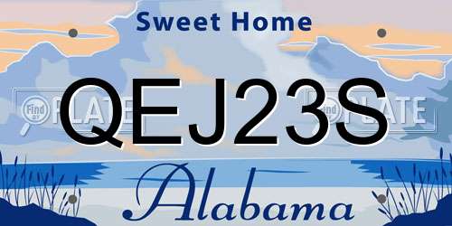 QEJ23S Alabama License Plate