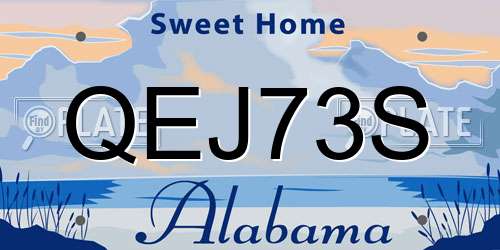 QEJ73S Alabama License Plate