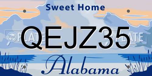 QEJZ35 Alabama License Plate