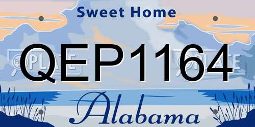 QEP1164 Alabama License Plate