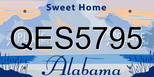 QES5795 Alabama License Plate